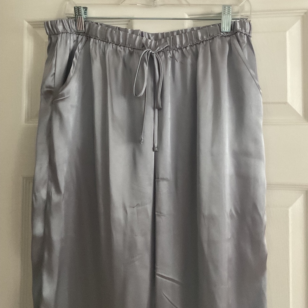 2 FOR $12!  In Bloom by Jonquil Ice Blue Satin Crop Pajama bottoms - size Medium